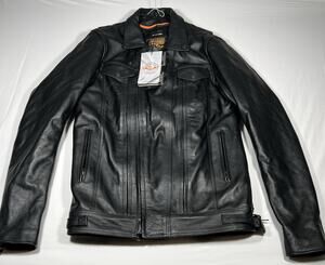 Milwaukee Leather LKM1720 Men’s Tall Black Motorcycle Jacket – Size M-Tall